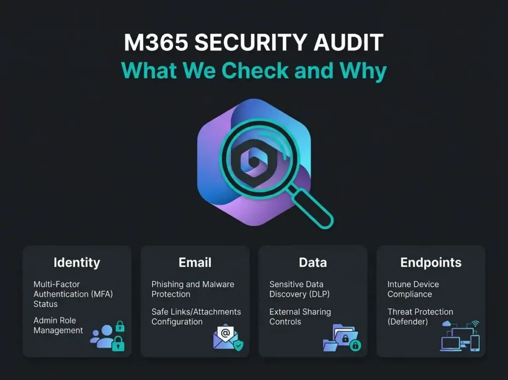 Featured image for m365 security audit blog post on falconersecurity.com