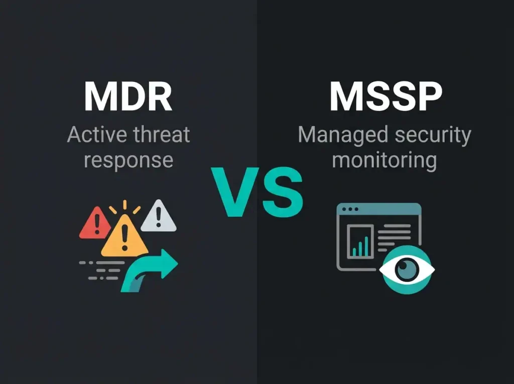 Featured image for mdr vs mssp blog post on falconersecurity.com