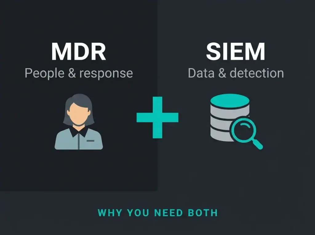 Featured image for mdr vs siem blog post on falconersecurity.com