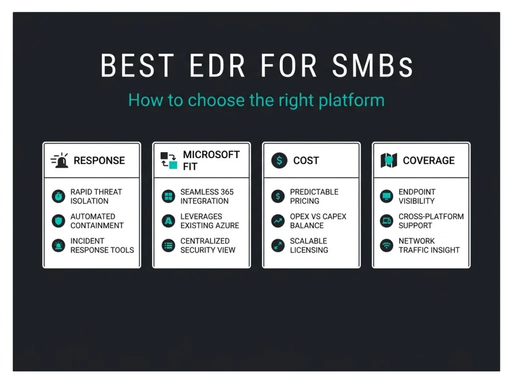 Best EDR for small business comparison graphic