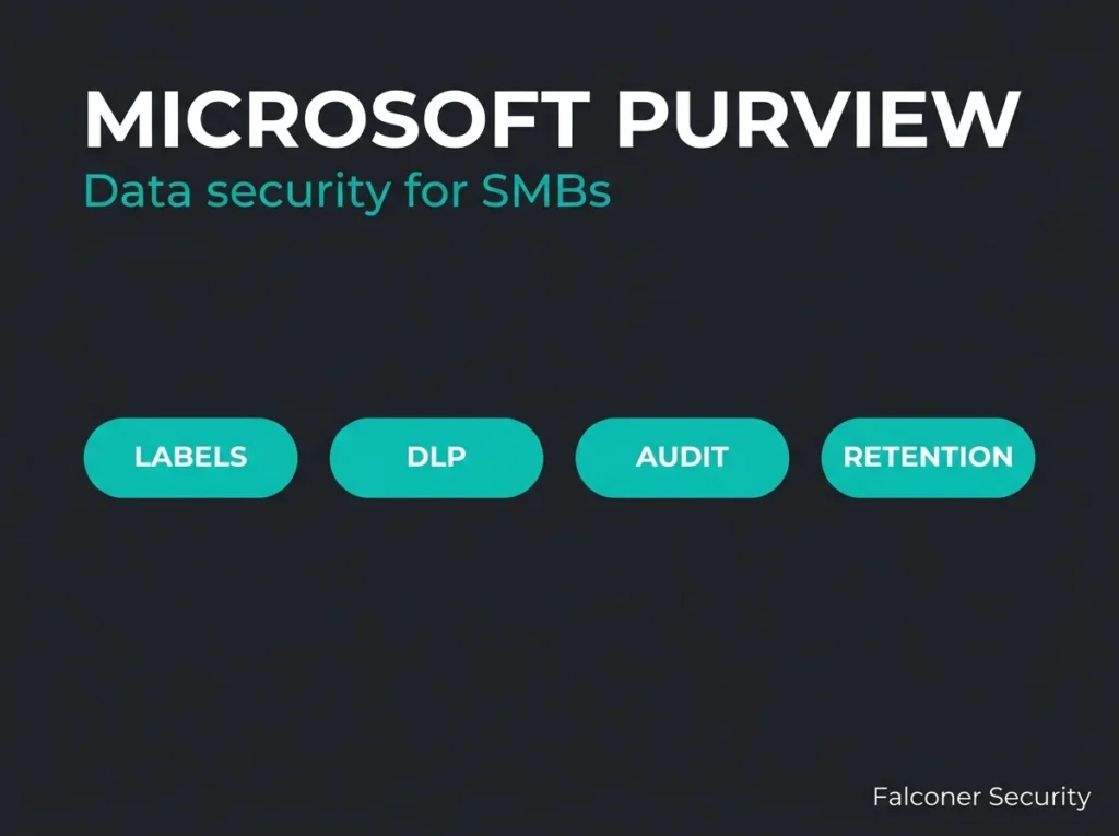 Microsoft Purview for SMBs: sensitivity labels, data loss prevention, audit, and retention